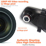 Dual Lens Car Video Recorder Dash DVR Mirror with Reversing Camera HD 1080P